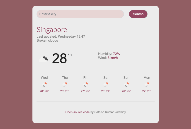 Weather app preview